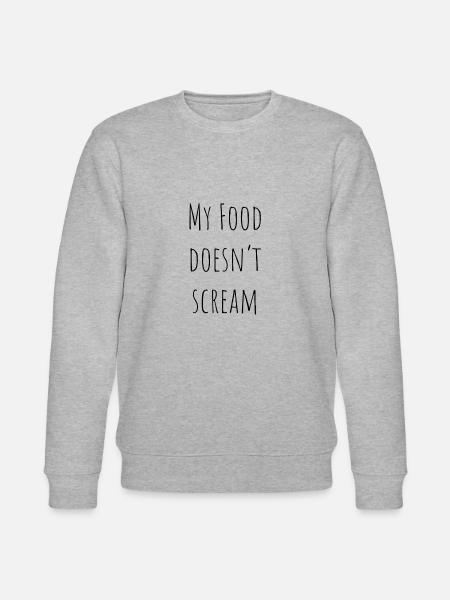 my food doesnt scream (black typo) - Stanley/Stella Unisex Bio-Sweatshirt CHANGER  - Grau meliert