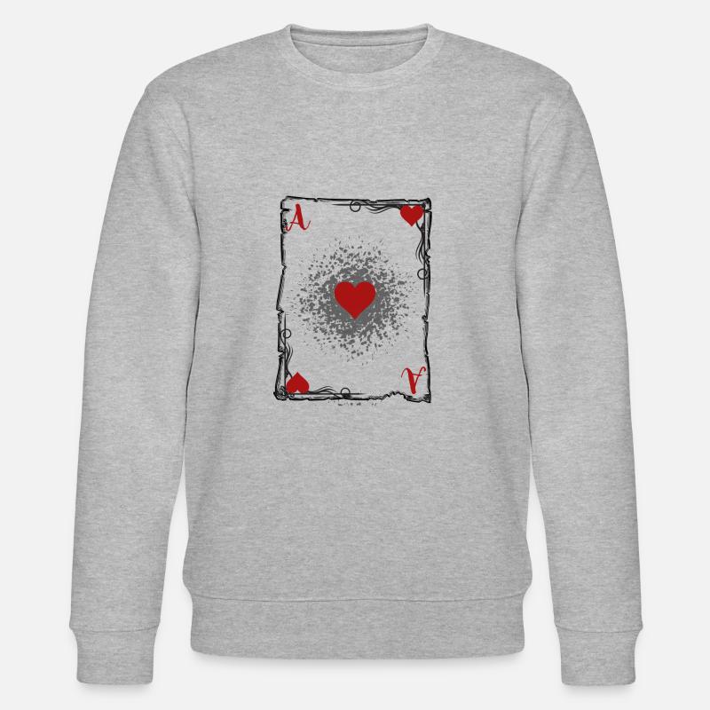 Das Herz-Ass. - Stanley/Stella Unisex Bio-Sweatshirt CHANGER  - Grau meliert