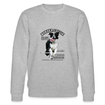 Border Collie - Agilite - Beste Hunde - Stanley/Stella Unisex Bio-Sweatshirt CHANGER  - Grau meliert - Vorne - Nik (191cm) & Marisol (170cm)