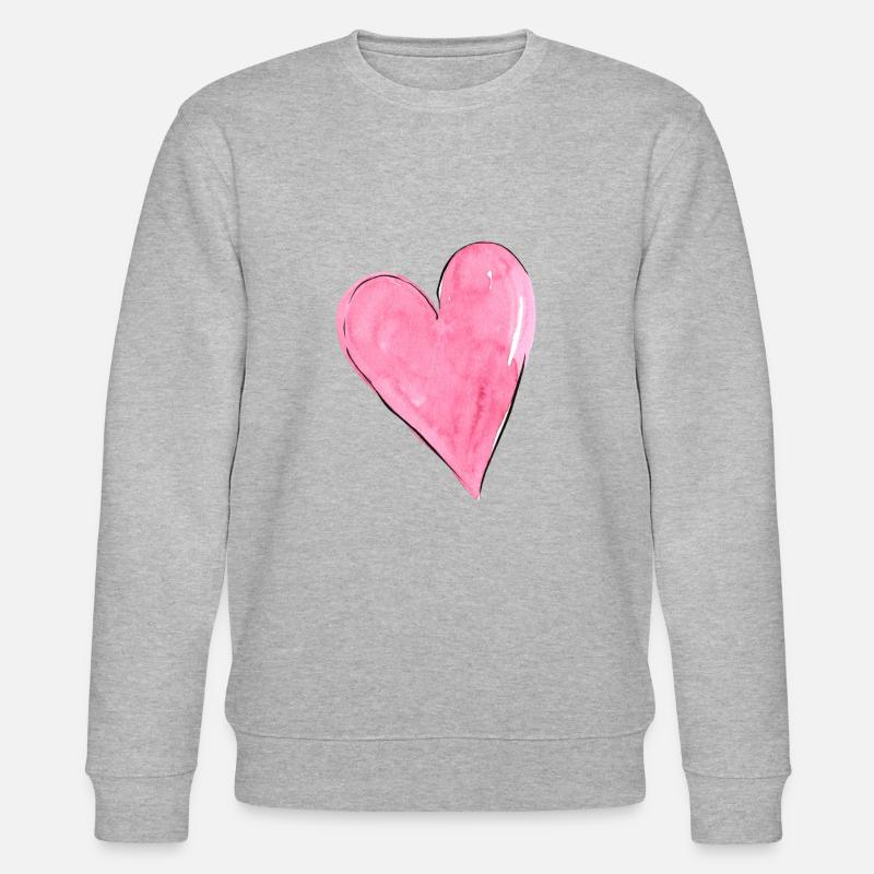 Herz Rosa - Stanley/Stella Unisex Bio-Sweatshirt CHANGER  - Grau meliert
