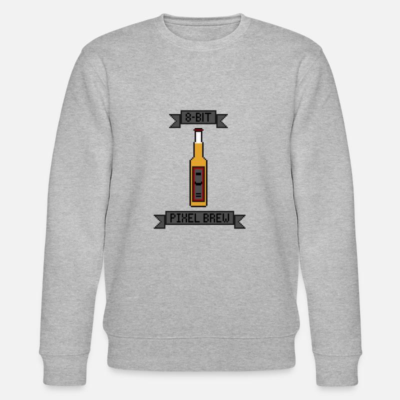 8-Bit Retro Pixel Beer - Stanley/Stella Unisex Bio-Sweatshirt CHANGER - Grau meliert