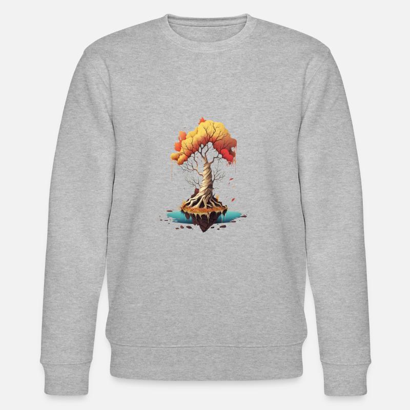 Solitärer Baum - Stanley/Stella Unisex Bio-Sweatshirt CHANGER  - Grau meliert