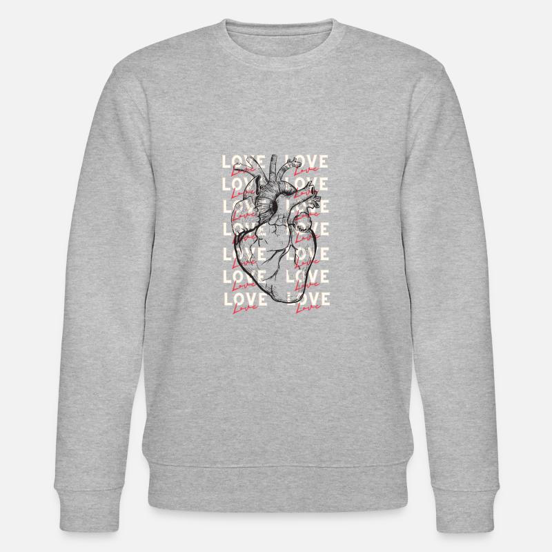 Herz/Liebe - Stanley/Stella Unisex Bio-Sweatshirt CHANGER  - Grau meliert