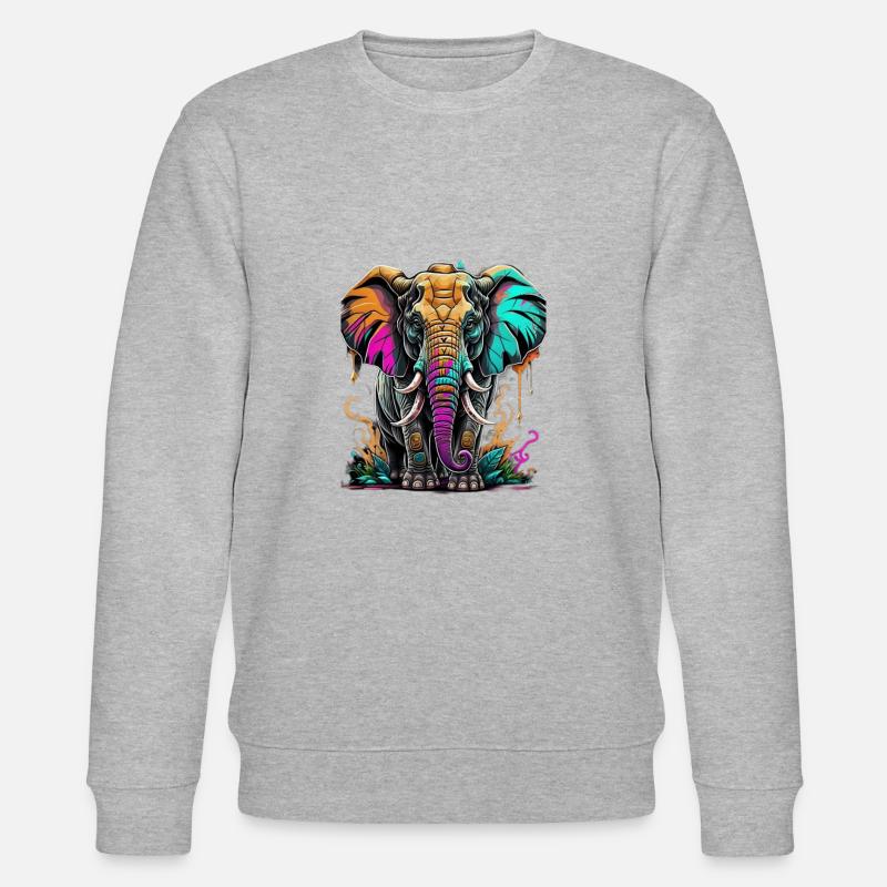 Graffiti Elephant - Stanley/Stella CHANGER Unisex Organic Sweatshirt - heather grey