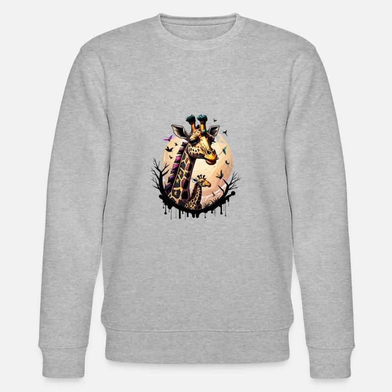 Graffiti Giraffe - Stanley/Stella Unisex Bio-Sweatshirt CHANGER  - Grau meliert