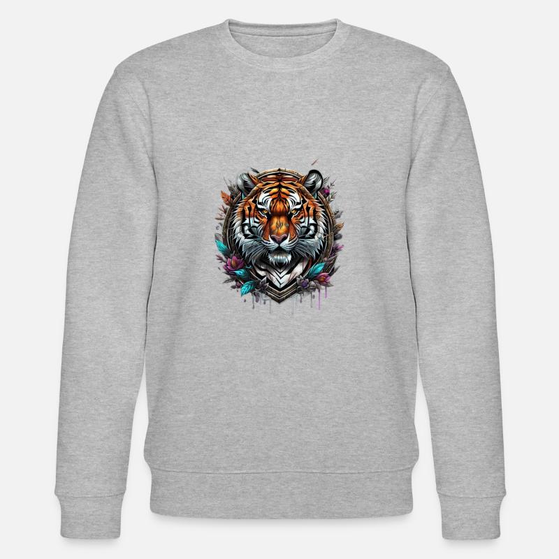 Graffiti Tiger - Stanley/Stella Unisex Bio-Sweatshirt CHANGER  - Grau meliert