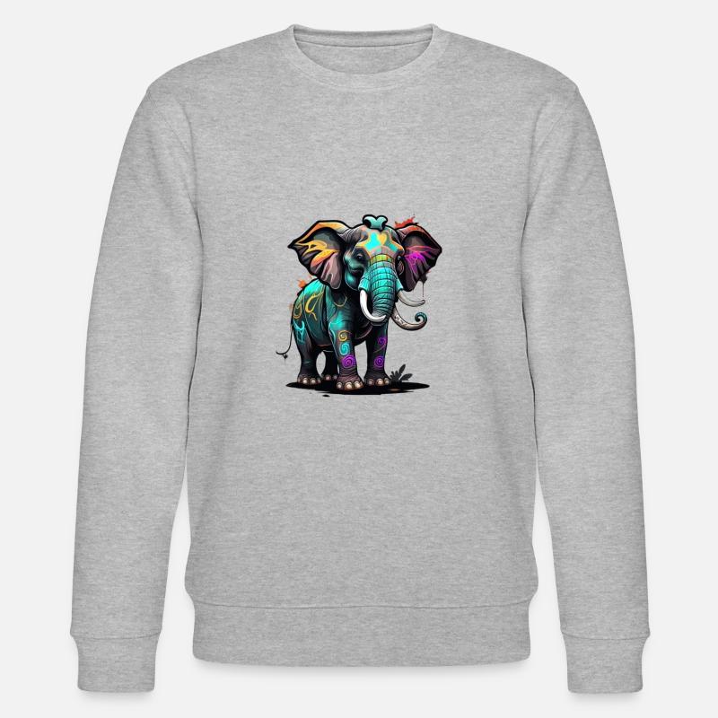 Graffiti Elefant - Stanley/Stella Unisex Bio-Sweatshirt CHANGER  - Grau meliert