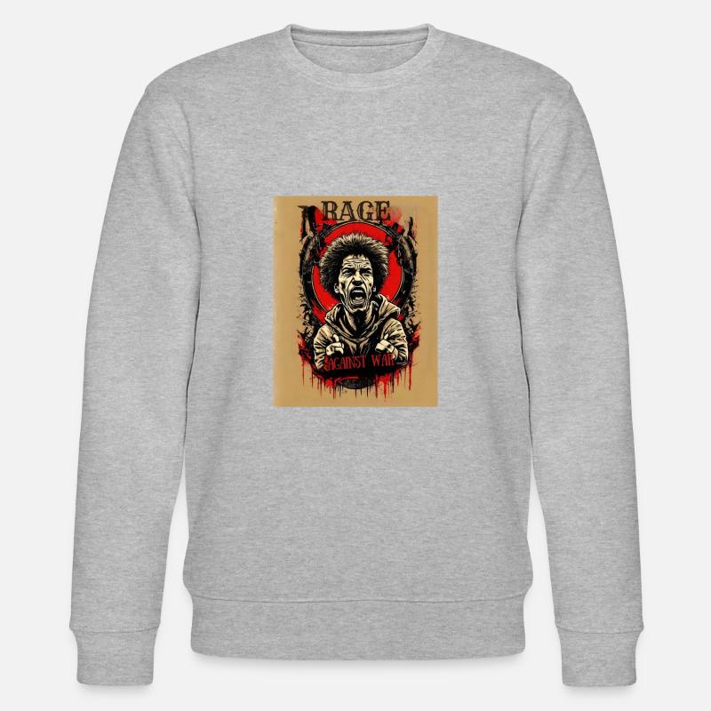 Wut auf den Krieg - Stanley/Stella Unisex Bio-Sweatshirt CHANGER  - Grau meliert