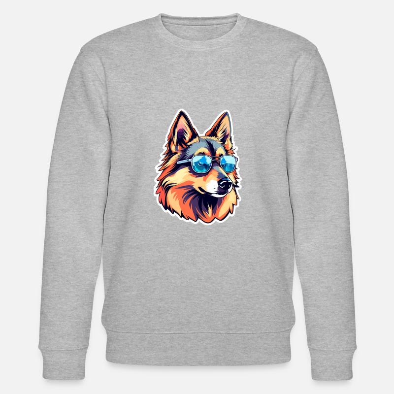 Deutscher Schäferhund Illustration - Stanley/Stella Unisex Bio-Sweatshirt CHANGER  - Grau meliert