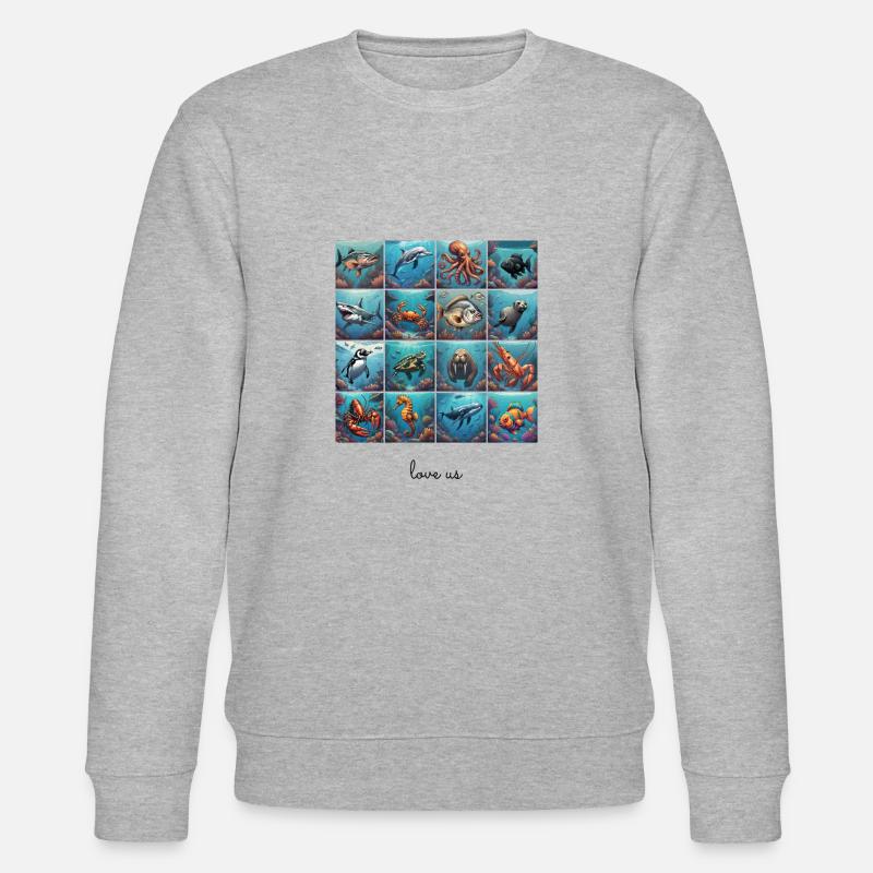 Liebe uns Collage 3 - Stanley/Stella Unisex Bio-Sweatshirt CHANGER  - Grau meliert