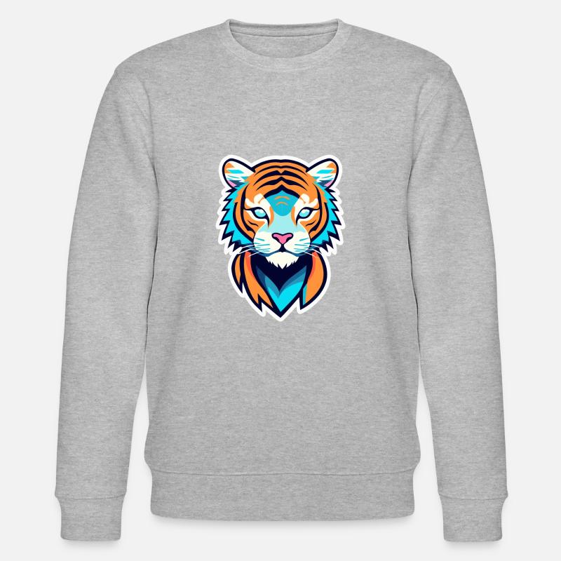Tiger Illustration - Stanley/Stella Unisex Bio-Sweatshirt CHANGER  - Grau meliert