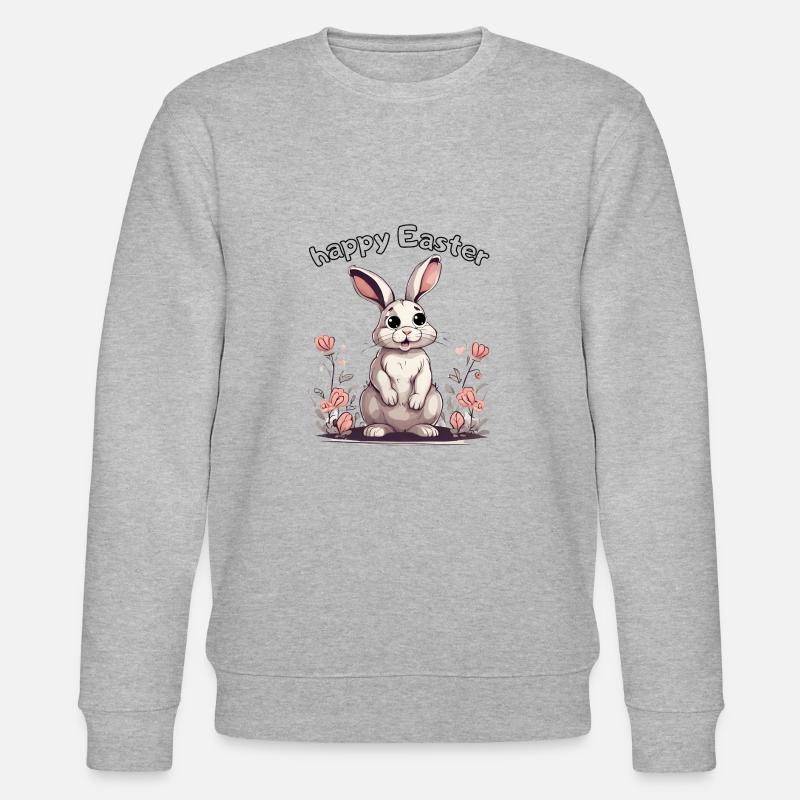 happy Easter rabbit - Stanley/Stella Unisex Bio-Sweatshirt CHANGER  - Grau meliert