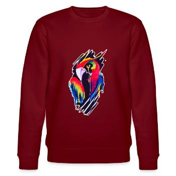 Ein Schönes und Lustiges Papageien Design - Stanley/Stella Unisex Bio-Sweatshirt CHANGER  - Burgunderrot - Vorne - Nik (191cm) & Marisol (170cm)