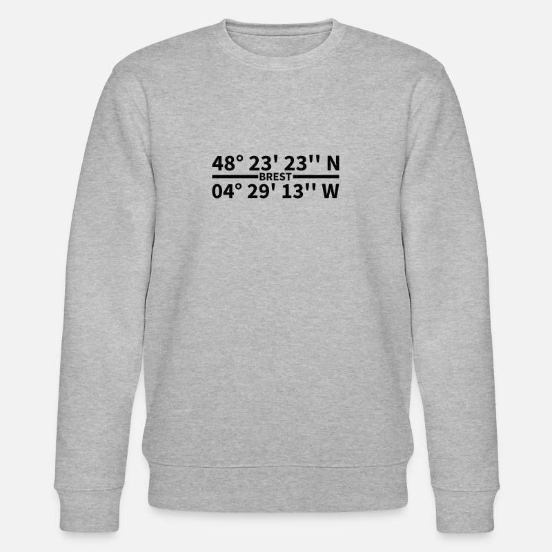 Brest coordinates - Stanley/Stella CHANGER Unisex Organic Sweatshirt - heather grey