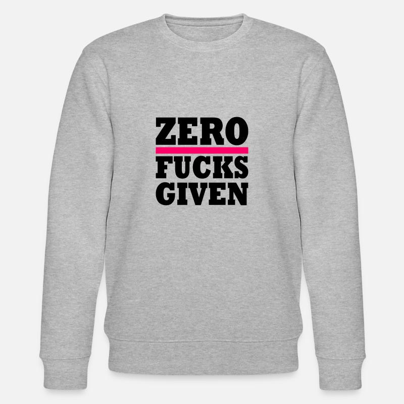 Zero fucks given - Stanley/Stella Unisex Bio-Sweatshirt CHANGER  - Grau meliert