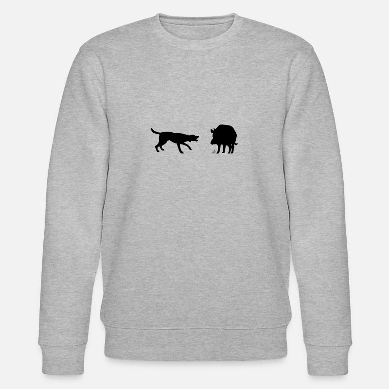 Jagdhund am Schwarzwild - Stanley/Stella Unisex Bio-Sweatshirt CHANGER  - Grau meliert