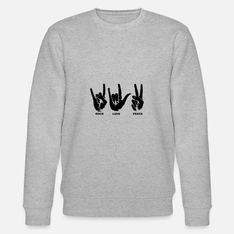 Rock Love Peace - Stanley/Stella Unisex Bio-Sweatshirt CHANGER  - Grau meliert