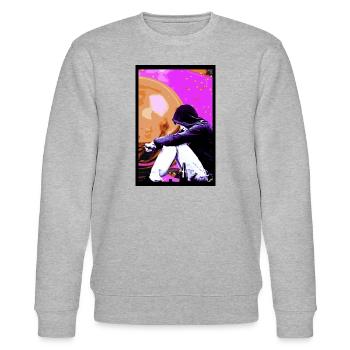 True Happiness through Loneliness - Stanley/Stella Unisex Bio-Sweatshirt CHANGER  - Grau meliert - Vorne - Nik (191cm) & Marisol (170cm)
