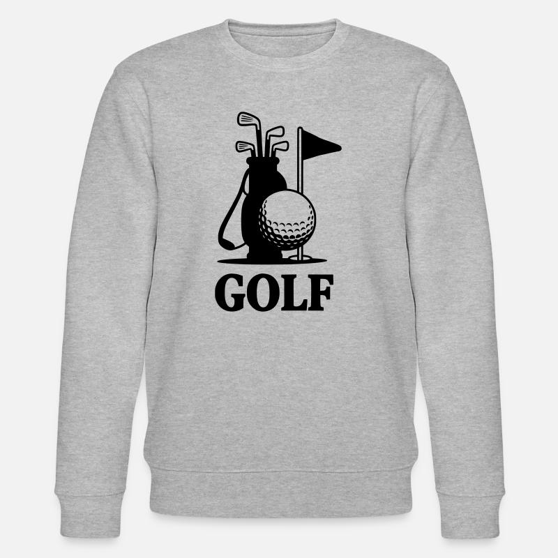 Golf Schriftzug mit Golf Equipment  - Stanley/Stella Unisex Bio-Sweatshirt CHANGER  - Grau meliert