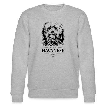 Havanese Dad Hunde Hund Havaneser Wilsigns - Stanley/Stella Unisex Bio-Sweatshirt CHANGER  - Grau meliert - Vorne - Nik (191cm) & Marisol (170cm)