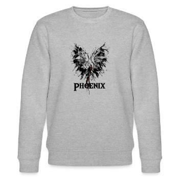 Phoenix du dessin cendres idée cadeau - Sweat bio CHANGER Stanley/Stella Unisexe - gris chiné - Devant - Nik (191cm) & Marisol (170cm)