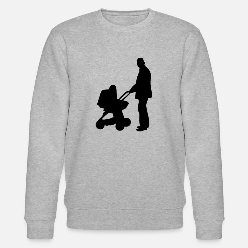 papa poussette silhouette - Sweat bio CHANGER Stanley/Stella Unisexe - gris chiné