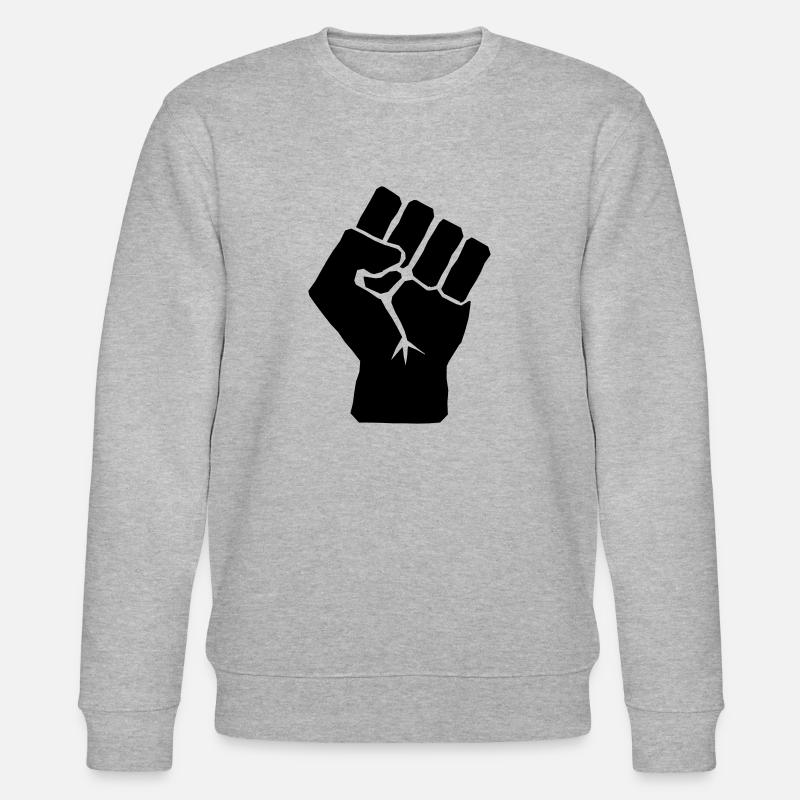 Erhöhte Faust Symbol - Stanley/Stella Unisex Bio-Sweatshirt CHANGER  - Grau meliert