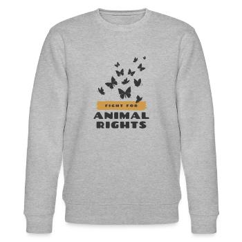 Animal Rights / Bien-être animal - Sweat bio CHANGER Stanley/Stella Unisexe - gris chiné - Devant - Nik (191cm) & Marisol (170cm)