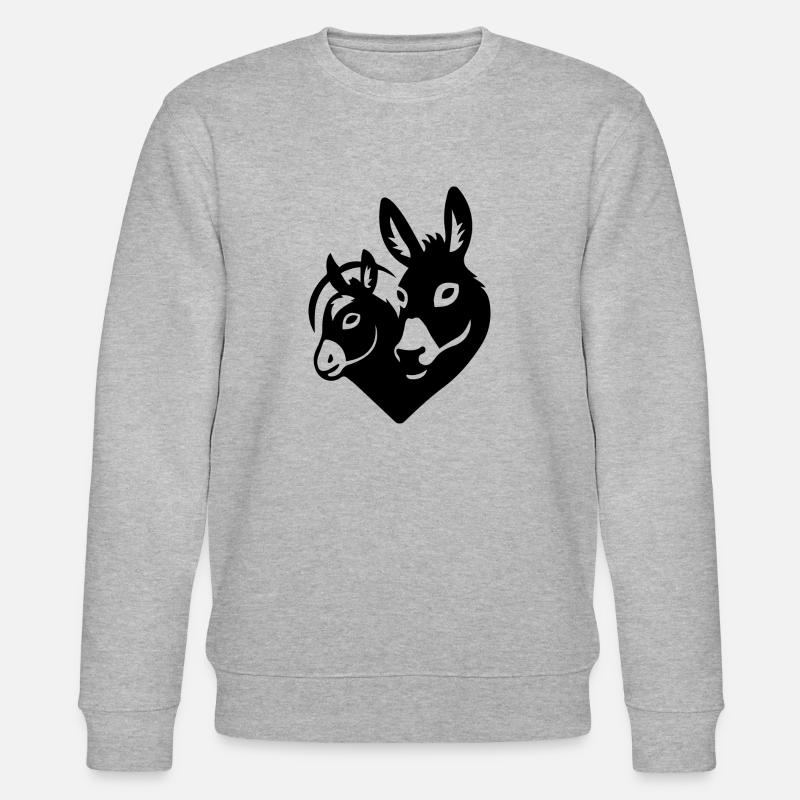 Donkey Esel - Stanley/Stella Unisex Bio-Sweatshirt CHANGER  - Grau meliert