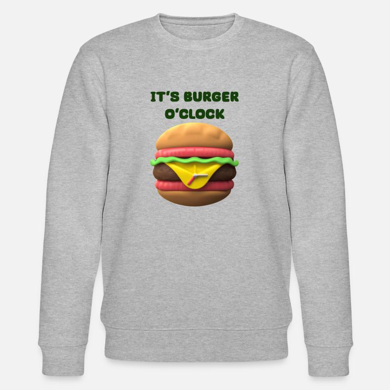 C’EST BURGER O’CLOCK - Sweat bio CHANGER Stanley/Stella Unisexe - gris chiné
