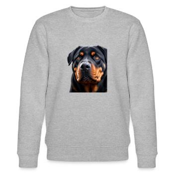 Rottweiler - Stanley/Stella Unisex Bio-Sweatshirt CHANGER  - Grau meliert - Vorne - Nik (191cm) & Marisol (170cm)