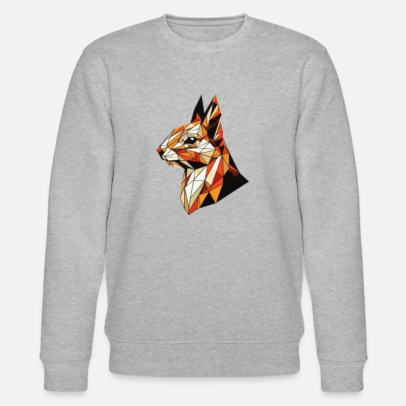Écureuil Illustration Triangles géométriques - Sweat bio CHANGER Stanley/Stella Unisexe - gris chiné