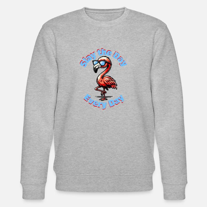 Flamingo Motivation - Stanley/Stella Unisex Bio-Sweatshirt CHANGER  - Grau meliert