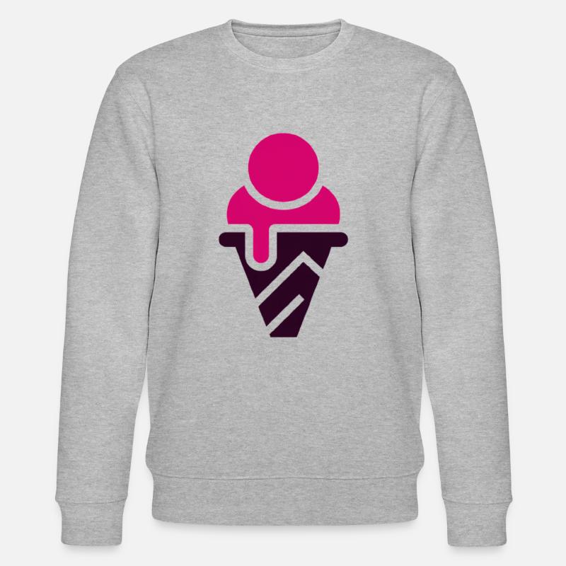 Eis Eiscreme Eiswaffel Geschenkidee Himbeereis - Stanley/Stella Unisex Bio-Sweatshirt CHANGER  - Grau meliert
