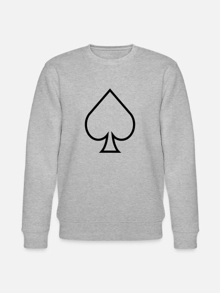 Spader Ikon / Kortspil / Poker / Skat - Stanley/Stella økologisk unisex-sweatshirt CHANGER - grå meleret