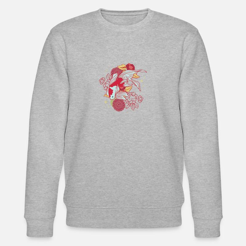 Koi Blumen Floral - Stanley/Stella Unisex Bio-Sweatshirt CHANGER - Grau meliert