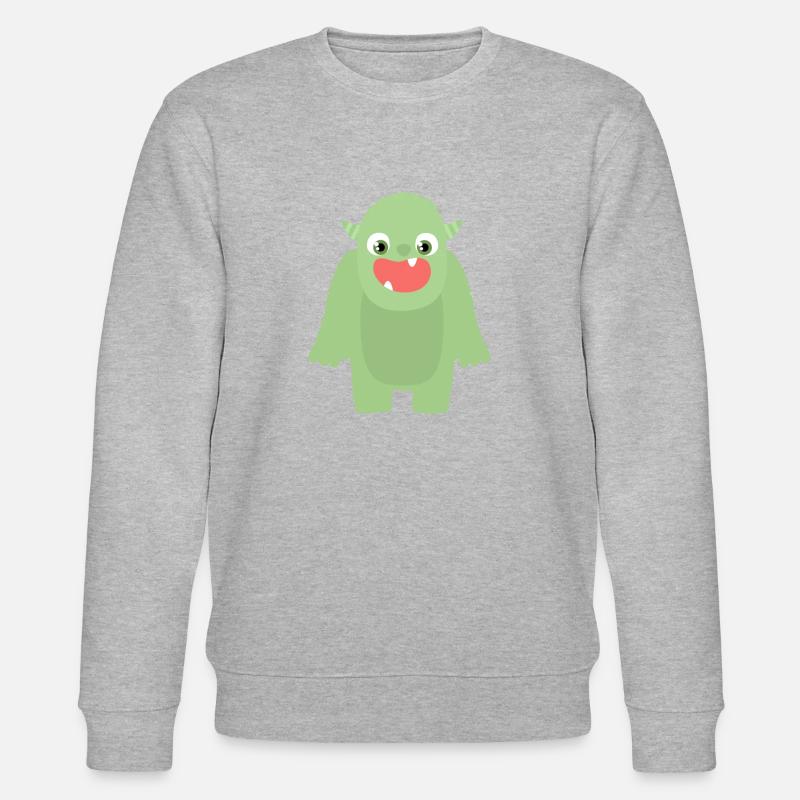 Monstre vert doux joyeux - Sweat bio CHANGER Stanley/Stella Unisexe - gris chiné