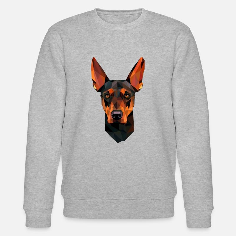 Hund Dobermann Polygon - Stanley/Stella Unisex Bio-Sweatshirt CHANGER  - Grau meliert