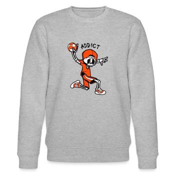 Handballeur süchtig - Stanley/Stella Unisex Bio-Sweatshirt CHANGER  - Grau meliert - Vorne - Nik (191cm) & Marisol (170cm)