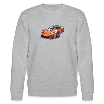 Flammender Sportwagen - Stanley/Stella Unisex Bio-Sweatshirt CHANGER  - Grau meliert - Vorne - Nik (191cm) & Marisol (170cm)