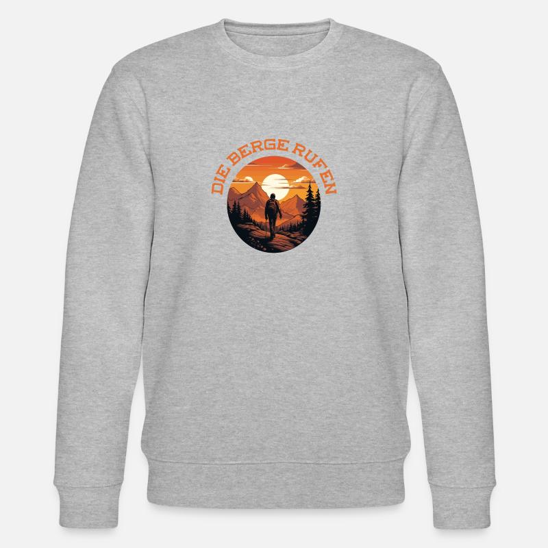 Die Berge rufen - Stanley/Stella Unisex Bio-Sweatshirt CHANGER  - Grau meliert