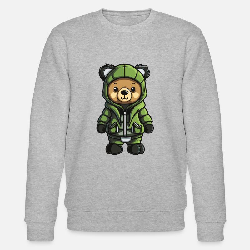 Bär Winter Comic Niedlich - Stanley/Stella Unisex Bio-Sweatshirt CHANGER  - Grau meliert