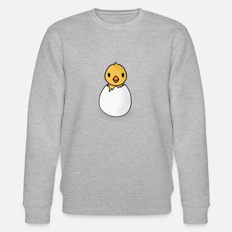 Küken im Ei - Kleiner Vogel - Stanley/Stella Unisex Bio-Sweatshirt CHANGER  - Grau meliert