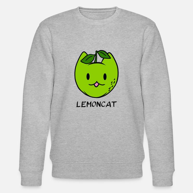 Niedliche Dôle-Katze LEMONCAT - Stanley/Stella Unisex Bio-Sweatshirt CHANGER  - Grau meliert