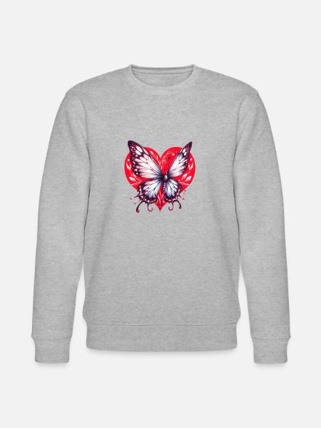 Butterfly Heart - Stanley/Stella CHANGER Unisex Organic Sweatshirt - heather grey
