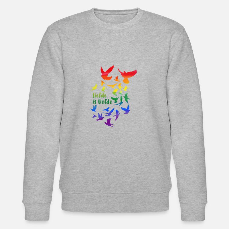 liefde is liefde,regenbogen,tauben,vögel - Stanley/Stella Unisex Bio-Sweatshirt CHANGER - Grau meliert