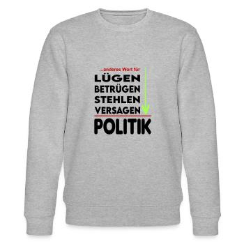 Politik Versager Lügner Betrüger FDP SPD Grüne - Stanley/Stella Unisex Bio-Sweatshirt CHANGER  - Grau meliert - Vorne - Nik (191cm) & Marisol (170cm)