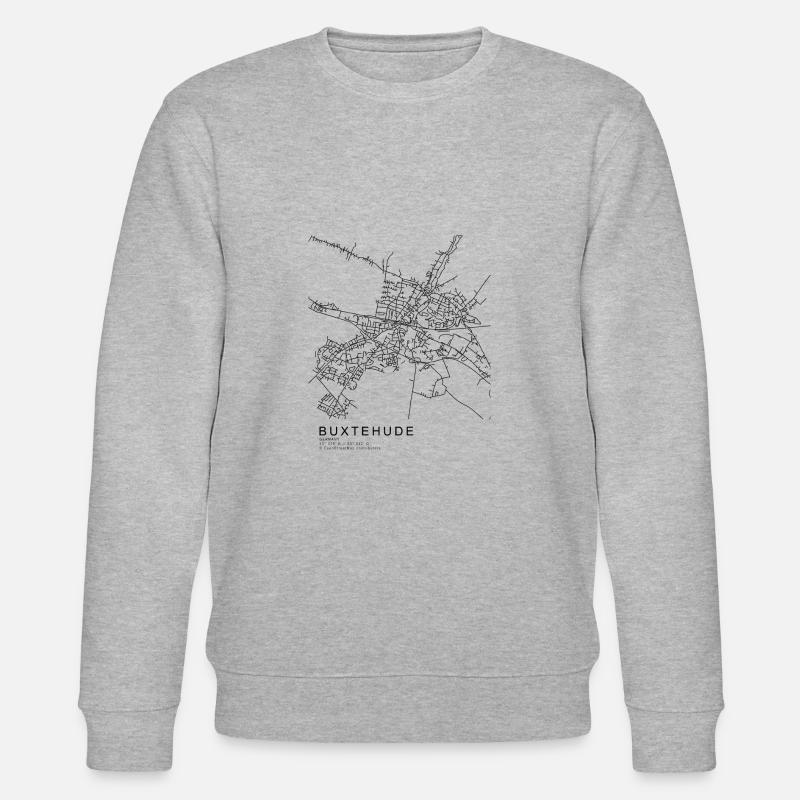Buxtehude Map - Stanley/Stella Unisex Bio-Sweatshirt CHANGER  - Grau meliert