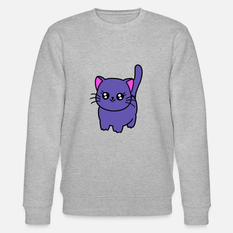Lila Katze - Stanley/Stella Unisex Bio-Sweatshirt CHANGER  - Grau meliert