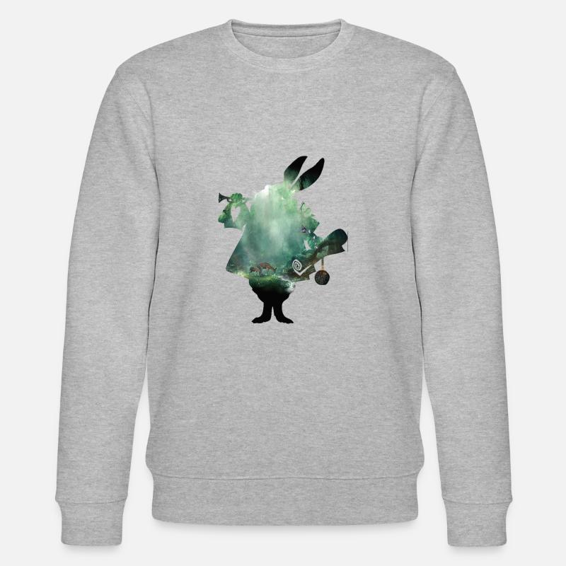 Kaninchen und Wald - Stanley/Stella Unisex Bio-Sweatshirt CHANGER  - Grau meliert